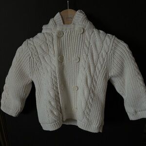 GAP Kids White Cable Knit Sweater